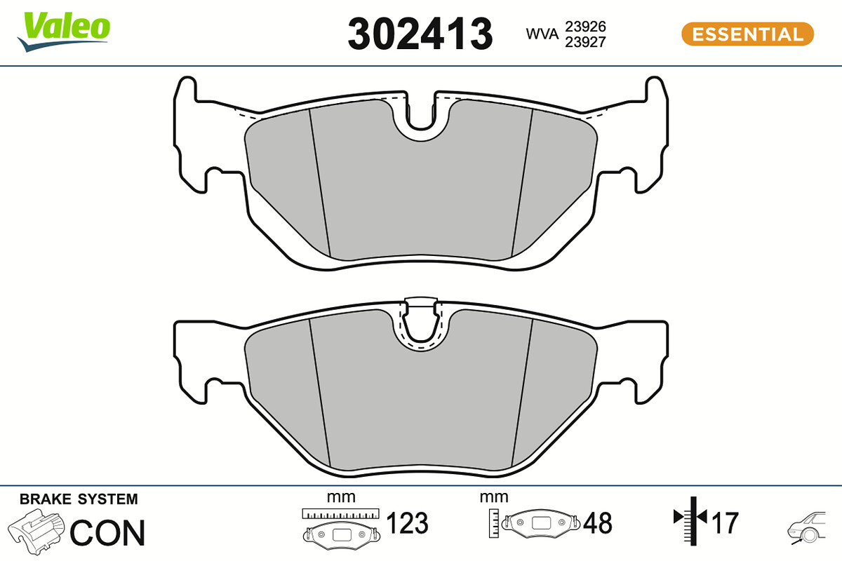 Jeu de 4 plaquettes de frein VALEO ref. 302413